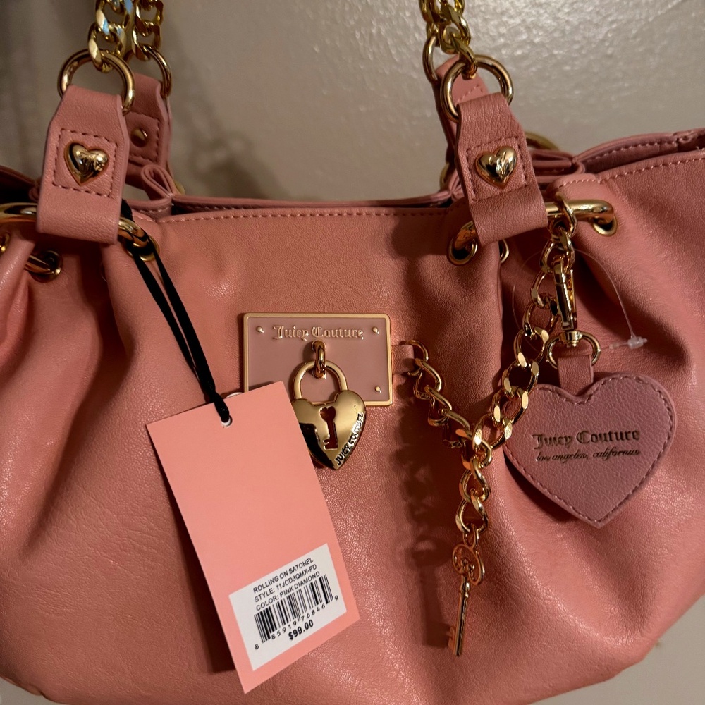 Juicy couture Rolling on satchel in pink diamond